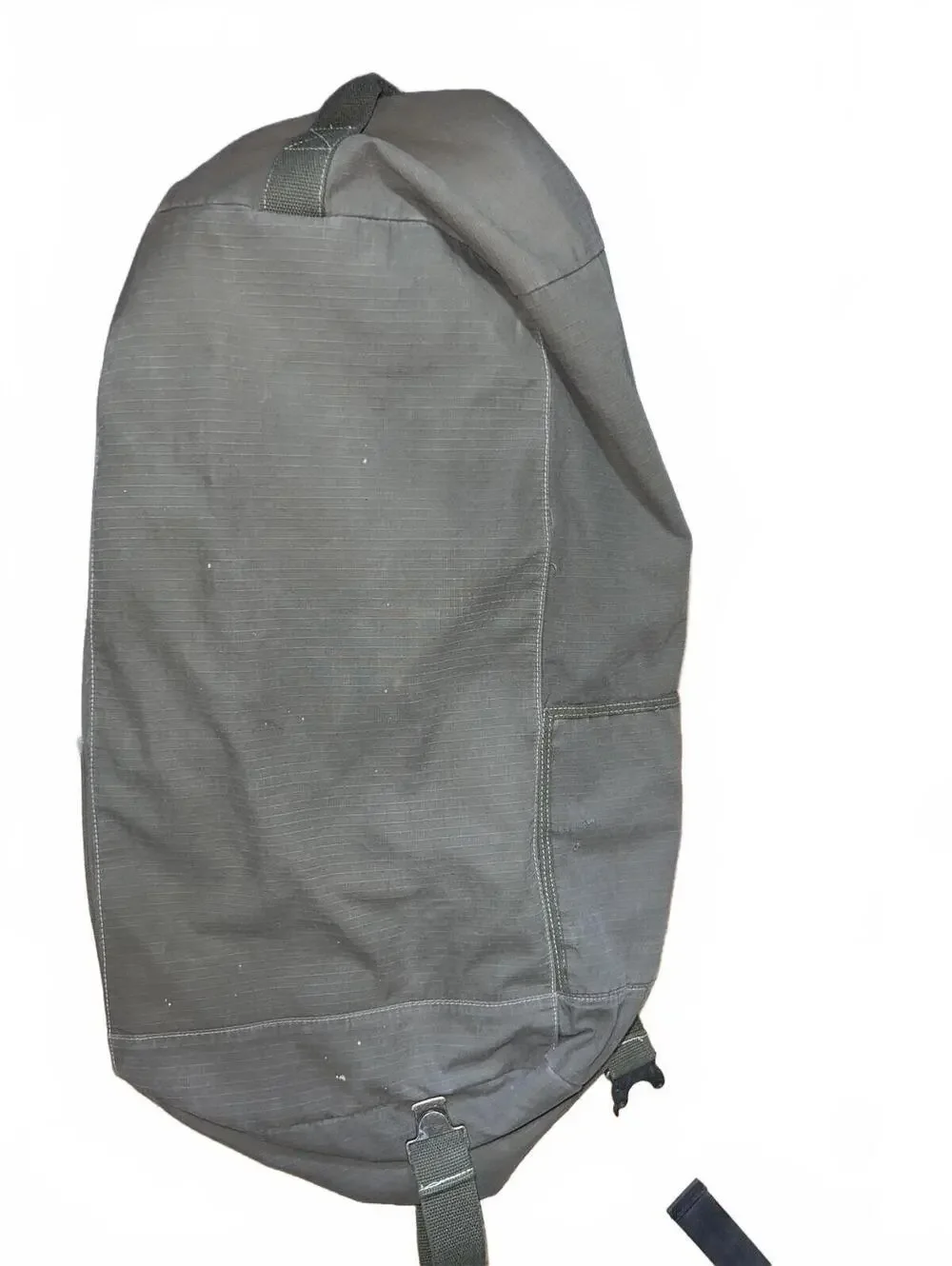 Gap Gray Tactical Military Style Duffel Bag with Metal Buckle Closure